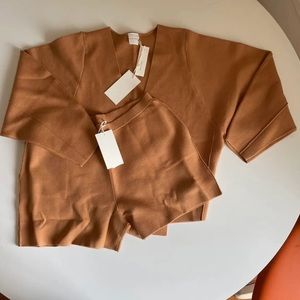 Deiji studio wrap set top and short new with tags clay